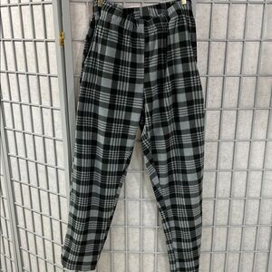 Plaid Black and Grey Men's Flannel Pyjama Pants